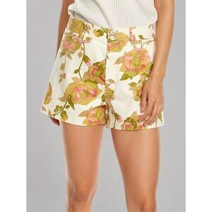 Rebecca Taylor NEW Wild Peony Floral Denim Twill Shorts SZ 16 Cottagecore Boho